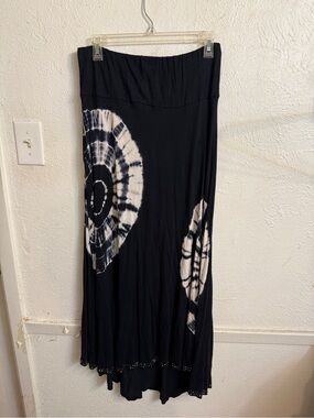 Black Tie-Dye Tube Dress